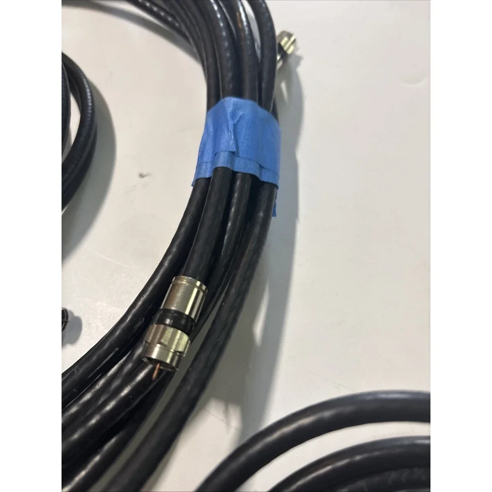 Lot Of 7 Coaxial Cables And 2 Boosters. Lengths 5-3'  1-6'  1-very long EUC Read